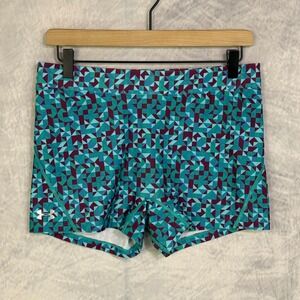 Under Armour Geometric Compression Shorts Womens sz L volleyball soccer Gym